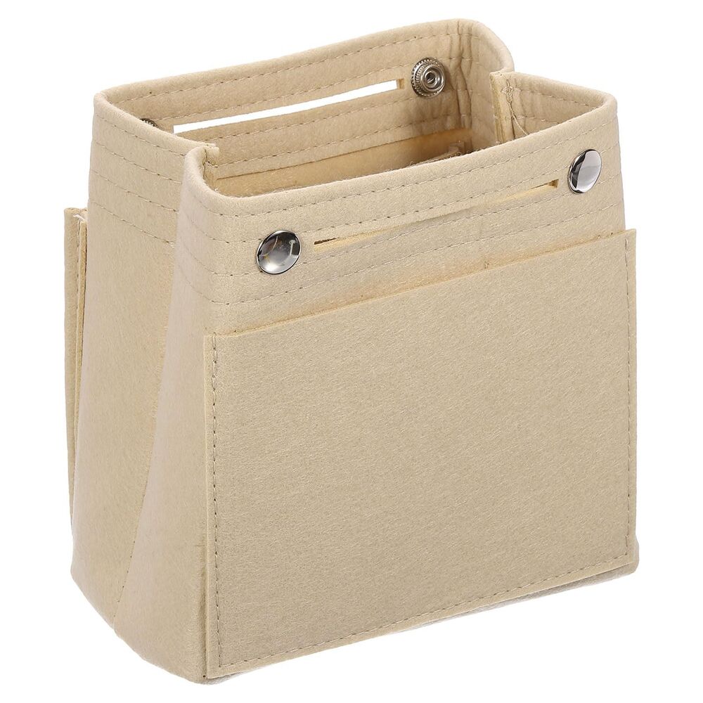 Portable Felt Purse Organizer Insert, Handbag Shaper (7" x 4" x 6.3", Beige)